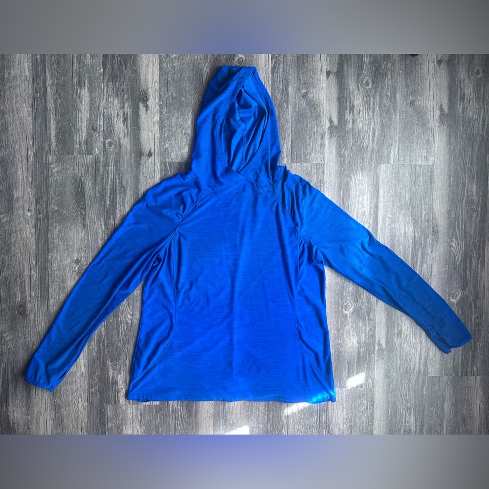 Danskin Long Sleeve Pullover Hooded Athletic Shirt – Size Large | Royal Blue - Picture 6 of 13